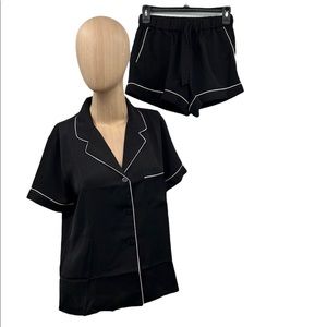 🆕Generation Love Lenox Black White Pajama Set Shorts Pockets Lounge Sleepwear